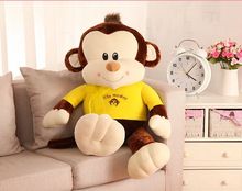 Brinquedo macaco de pelúcia meio lindo casaco amarelo boneco de brinquedo presente cerca de 65cm 0127 2024 - compre barato