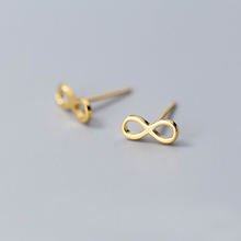 MloveAcc 100% 925 Sterling Silver Earrings Jewelry Fashion Cute Infinite Love Symbol Stud Earring Girls Friends Gift 2024 - купить недорого