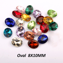 Diamantes de imitación de cristal Oavl de 8x10mm, 16 colores opcionales para usar en ropa, zapatos, gorros y bolsos decorativos, 100 Uds. 2024 - compra barato