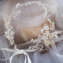Fashion Leaf Bridal Hair Vine Crystal Hair Jewelry Accessories For Women Party Prom Wedding Tiara Headband 2024 - buy cheap