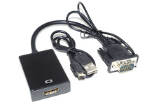 Cable Adaptador convertidor de Audio compatible con VGA a HDMI, convertidor de vídeo analógico a Digital de 1080P para PC, portátil a proyector HDTV 2024 - compra barato