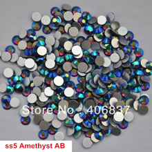 Free Shipping! 1440pcs/Lot, ss5 (1.7-1.9mm) Amethyst AB Flat Back Nail Art Glue On Non Hotfix Rhinestones 2024 - buy cheap