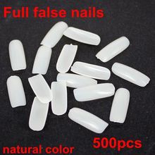 500pcs 10 Sizes Full False Nail Natural Colors Acrylic Nail Nail Art Design Wrap Tip High Quality Best-selling Diy Diamante 2024 - buy cheap