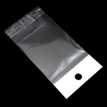 Bolsas de almacenamiento de plástico para joyería, sellado autoadhesivo transparente de 8cm x 17cm, empaquetado polietileno liso con agujero colgante, unids/lote, 1000 2024 - compra barato