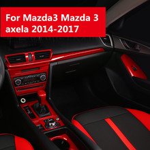 Painel de engrenagem capa traço guarnição kit conjunto completo estilo do carro interior guarnições para mazda3 mazda 3 axela 2014-2018 2024 - compre barato