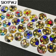 All Colors 6mmm 8mm Round Glass Chatons ss28 ss38 Point Back Loose Rhinestones Crystal Strass Stones for Jewelry Watch Shoes DIY 2024 - buy cheap