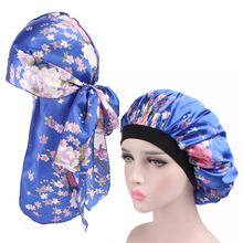 Women Silky Durag and Wide Band Satin Bonnet Soft Satin Night Sleep Hat  Ladies Turban Comfortable Sleeping Hat 2pcs/sets 2024 - buy cheap