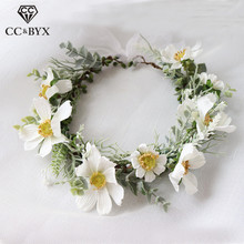 CC Floral Hairbands Children Crown Tiara Wedding Hair Accessories For Bridal Fairy Flower Yarn 100% Handmade Simple Design mq053 2024 - buy cheap