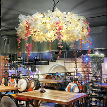 Music bar chandelier literary flower room cafe cherry blossom lamp American pastoral restaurant hot pot restaurant lighting 2024 - buy cheap