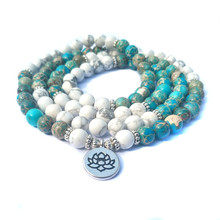 5-Wraps Emperor Stone Mala Yoga Bracelets Men Women 108 Prayer Beads Lotus OM Bracelet Charm Jewelry Unisex 2024 - buy cheap