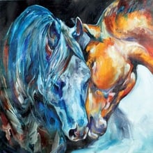 Wall Art 100% Handpainted Horse Lovers on Canvas Modern Abstract Pictures Animal Oil Paintings for Home Decor 2024 - buy cheap