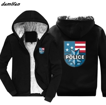 Hot Sale Fashion Inspired , National Guard, Sheriff, Police Men's hoodie winter Keep warm zipper Sweatshirt hoody jacket 2024 - buy cheap