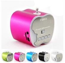 T-2012 mini portable card speaker stereo radio loud speaker mp3 player TF card and USB disk music player with FM radio 2024 - compre barato
