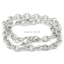 100Pcs/lot Wholesale DIY Charm Bracelets Link Chain Silver Tone Toggle Clasp Round Women's Jewelry 20cm long 2024 - buy cheap