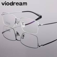 Viodream Ultra Light Pure Titanium Eyeglasses Frames Men Myopia reading Half Glasses Optical Frame Oculos De Grau Masculino 8972 2024 - buy cheap