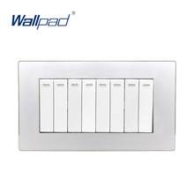 Hot Sale 8 Gang Reset Momentary Contact Wall Light Switch Wallpad Luxury Acrylic Panel Push Button Rocker Switch 2024 - buy cheap