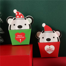 Корейские креативные рождественские бумажные пакеты для упаковки шоколадных печенья, коробка для конфет, Рождественское украшение, Подарочная коробка, маленькая сахарная коробка для выпечки 2024 - купить недорого