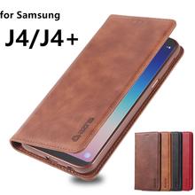 AZNS Case for Samsung Galaxy J4 J400F/G J4+ Plus J415F 2018 magnetic attraction PU Leather Case J4 Wallet Case 2024 - buy cheap