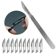 Non-Slip Metal Scalpel Knife Tools Kit Paper Cutter Engraving Craft knives + 10pcs Blades Hand Tool Mobile Phone PCB DIY Repair 2024 - buy cheap