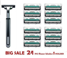 Free Shipping 24pcs/lot Razor Blade Men Sharpener Shaving Razors Blades mens shaving 2024 - buy cheap