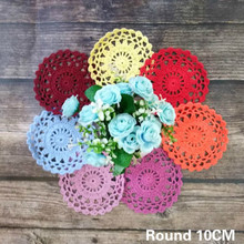 10CM Round Modern Lace Cotton Tea Coffee Dining Dinner Coasters Placemat Table Mat Crochet Wedding Doily Christmas Decor 7Colors 2024 - buy cheap