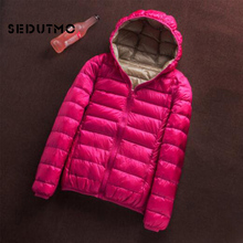 SEDUTMO Winter Duck Down Coat Women Ultra Light Hoodie Jackets Two Side Wear Coat Spring Puffer Jacket ED657 2024 - buy cheap