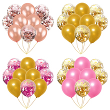 Balões de látex confete de ouro rosado, balões rosa de 12 polegadas para festa em chá de bebê, decorações de casamento, q, com 10 peças 2024 - compre barato