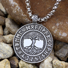Colgante de amuleto colgante de árbol de la vida, colgante de amuleto de imitación, vikingas, runas, talismán Nórdico 2024 - compra barato