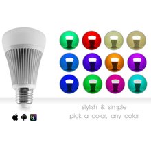 Lâmpada de luz led e27/e26 ampolletas, lâmpada inteligente de led rgb 4.0 com 10 peças, alto-falante apple e android 2024 - compre barato