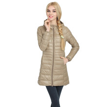 Jaqueta longa com capuz plus size, casaco feminino fino p a 7xg para outono e inverno 2024 - compre barato