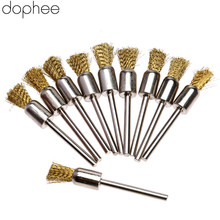 dophee 10Pcs 8MM Dremel Accessories Rotary Brushes Brass Wire Brush For Dremel Rotary Tools Drill Polish Accessory 3mm Shank 2024 - buy cheap