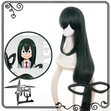 Boku No Hero Academia Asui Tsuyu Cosplay Wig My Hero Academia Long Heat Resistant Straight Synthetic Hair Wigs + Wig Cap 2024 - buy cheap