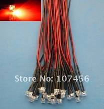 Free shipping 100pcs Flat Top Red LED Lamp Light Set Pre-Wired 5mm 5V DC Wired 2024 - купить недорого