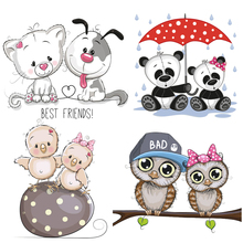 Cute Cartoon Animal Patches Heat Transfer Iron On Patch A-level Washable Clothes Stickers Easy Print By Household Irons 2024 - buy cheap