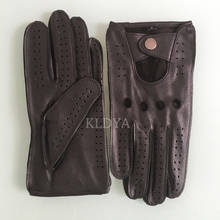 Genuine Leather Men Gloves Spring Summer Locomotive Driving Sheepskin Gloves Breathable Unlined Leisure Women Male Gloves Mitten 2024 - buy cheap