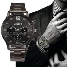 2018 Luxury Brand Men Business Watches Fashion Crystal Stainless Steel Analog Quartz Wrist Watch Males Clock relogio masculino 2024 - buy cheap