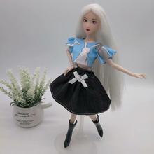 Fashion Doll Outfits Rabbit Tops & Black Denim Jean Dress Skirt For   Dolls Accessory Blue 2024 - buy cheap