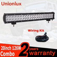 20inch 126W 4x4 Combo Beam Offroad Car light Wiring 6000K Double Rows LED Light Bar For 4x4 Offroad Car Boats Light 2024 - buy cheap