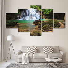 Pintura em tela paisagem cachoeira com crystal clear stream parede arte pintura modular papéis de parede cartaz impressão decoração da sua casa 2024 - compre barato