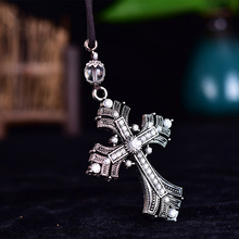 Подвесные Украшения для зеркала заднего вида в виде алмазного Креста с Иисусом 2024 - купить недорого