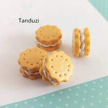 Tanduzi 20PCS Kawaii Flatback Resin Food Cabochon Deocoden Resin Biscuit Artificial Cookie For DIY Decoration 2024 - buy cheap