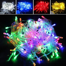 Holiday Outdoor String Lights 100 LED 10M Christmas Wedding Lighting Decorations Warm White RGB 220V 110V EU US Plug 2024 - buy cheap