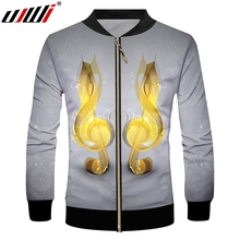 UJWI New 3D Printed Yellow Musical Note Zip Jacket Men's Zipper Top Fashion Man Sweatshirt Unisex Chinese Style Clothing 2024 - buy cheap