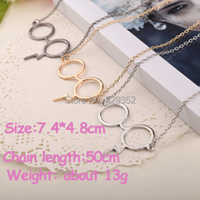 Wholesale 24pcs/lot Movie Jewelry Scar Glasses Necklace Fashion Metall Alloy Chain Necklace 3 Colors Options 2024 - buy cheap