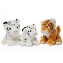 15-20 см, коричневый, белый сидящий маленький тигр, мягкая плюшевая детская игрушка, Реалистичная кукла, реально хорошее качество 2024 - купить недорого