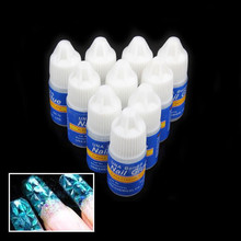10pcs3g Fast drying Acrylic false Manicure Nail art glue tips glitter UV acrylic Rhinestones Art decorations stickers fake Tool 2024 - buy cheap
