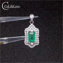 CoLife Jewelry Dazzling Emerald Pendant for Wedding 4mm*6mm Natural SI Grade Emerald Necklace Pendant 925 Silver Emerald Jewelry 2024 - buy cheap