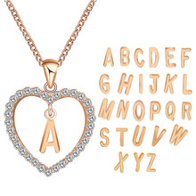 Charm Letter A-Z Pendant Choker Necklace Fashion Rose Gold Necklaces For Women Girl Heart Statement Necklace Jewelry Lover Gift 2024 - buy cheap