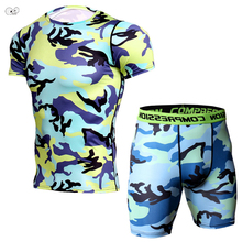 2PCS Short Sleeve Shirt+Shorts Comprssion Running Set Men Dry Fit Gym Fitness Jogging Suit Basketball Sportswear Sport Clothing 2024 - buy cheap