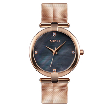 ¡Novedad de 2019! Reloj de pulsera para mujer Skmei 9177, esfera de diamante con diseño de concha, de acero inoxidable, resistente al agua, reloj femenino 2024 - compra barato